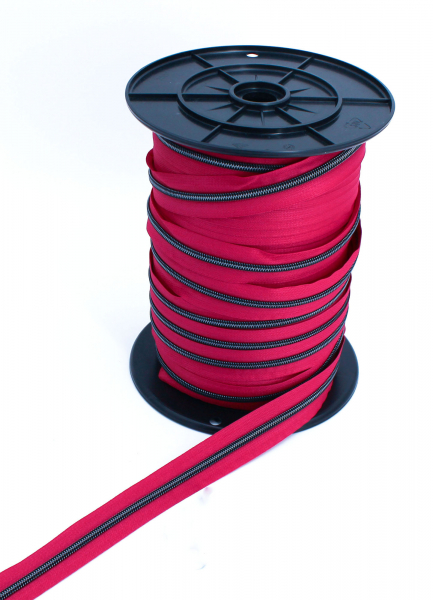 Endlosreißverschluss metallisiert fuchsia/ titan (1m)